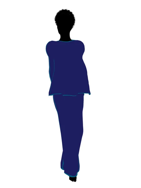 African american vrouw lingerie silhouet — Stockfoto