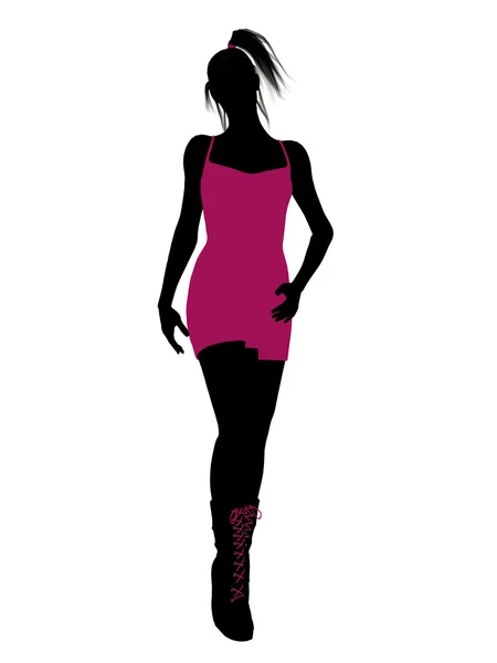 Punk Girl Illustration Silhouette — Stock Photo, Image
