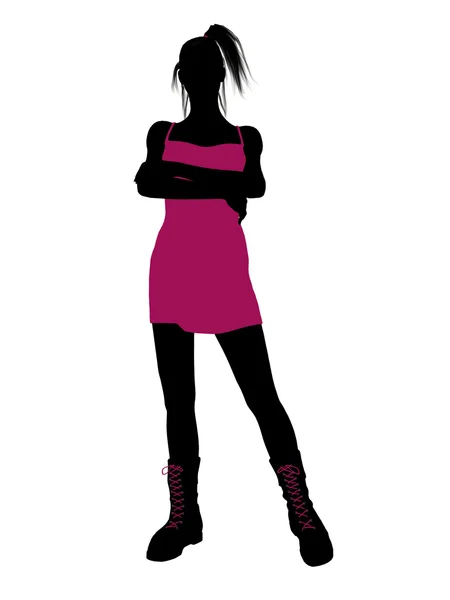 stock image Punk Girl Illustration Silhouette