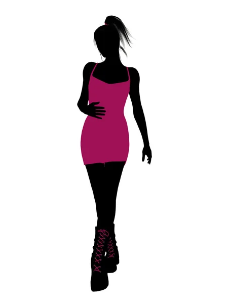 Punk ragazza illustrazione silhouette — Foto Stock