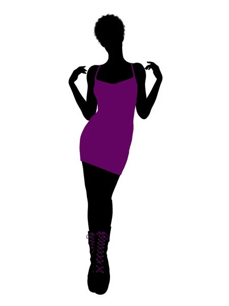 非洲裔美国朋克女孩图 silhouet — 图库照片