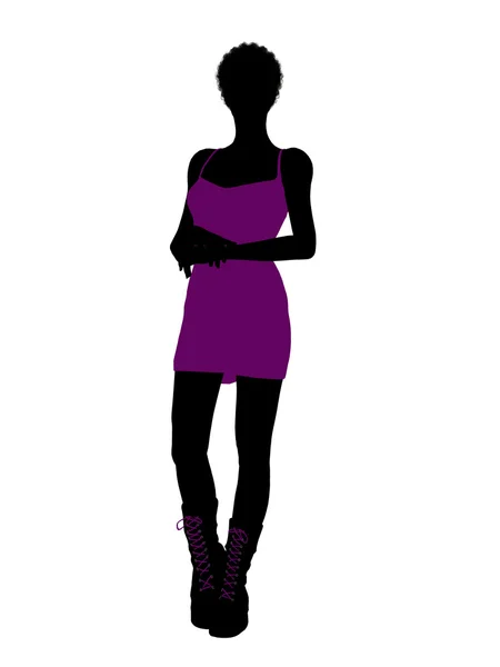 Afro-américain punk fille illustration silhouette — Photo