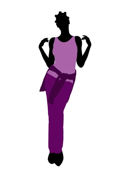 Afroamerikanska kvinna illustration siluett — Stockfoto