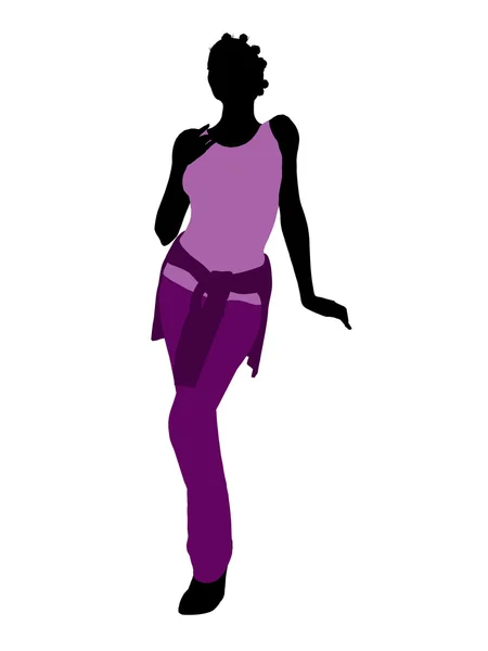 Afro-americano donna illustrazione silhouette — Foto Stock