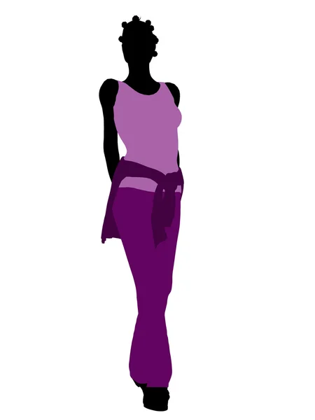 Afro-americano donna illustrazione silhouette — Foto Stock