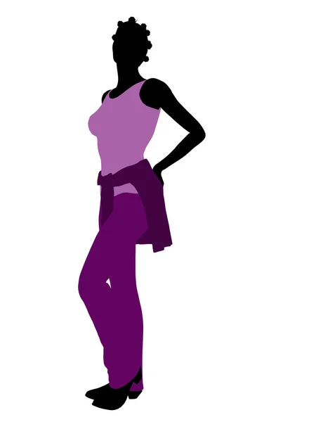 Africká americká žena ilustrace silhouette — Stock fotografie