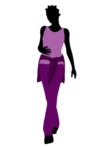 Afroamerikanska kvinna illustration siluett — Stockfoto
