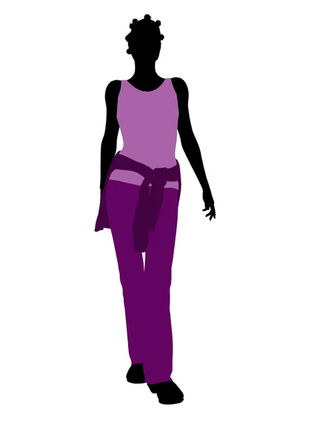 Africká americká žena ilustrace silhouette — Stock fotografie