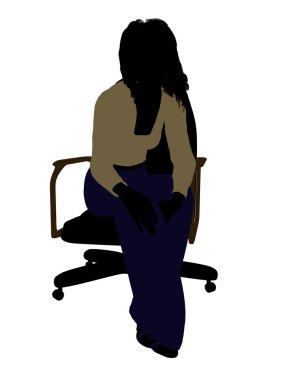 kadın ofis illüstrasyon siluet