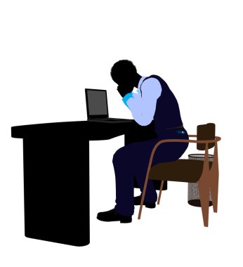 Afro-Amerikan erkek iş siluet