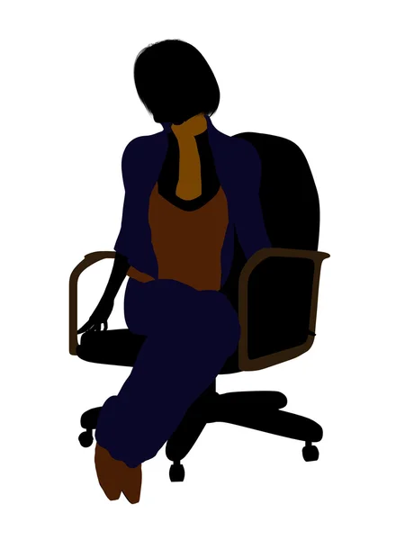 Silhueta de ilustração de escritório feminino — Fotografia de Stock