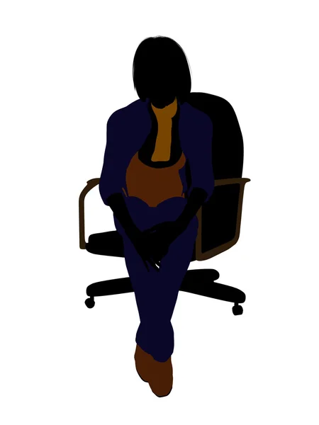 Illustration de bureau féminine Silhouette — Photo