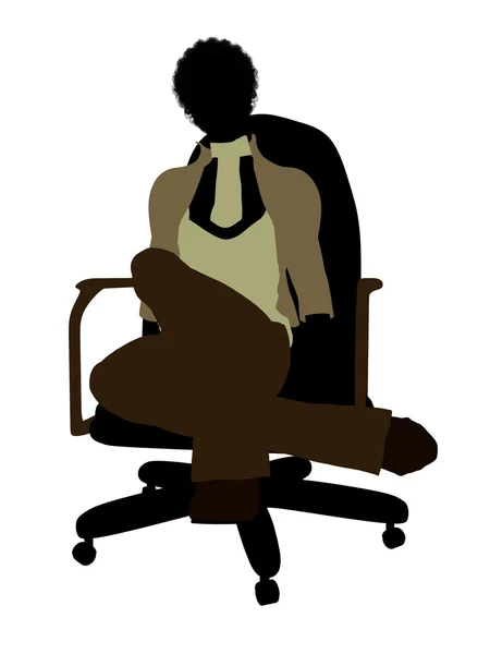 Weiblich afrikanisch-amerikanisch office illustration silh — Stockfoto