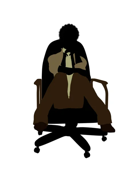 Female African American Office Illustration Silh — Stock Photo, Image