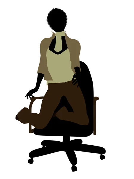 Mujer African American Office Ilustración Silh — Foto de Stock