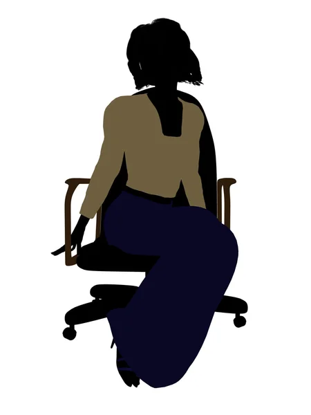 Weibliche Büro-Illustration Silhouette — Stockfoto