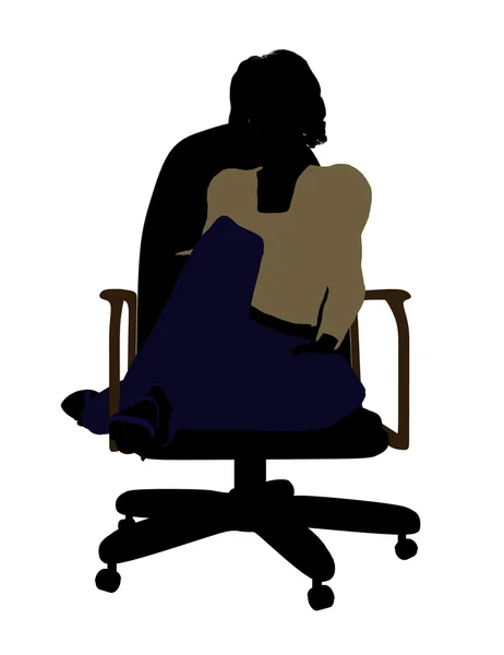Femeie birou Illustration Silhouette — Fotografie, imagine de stoc