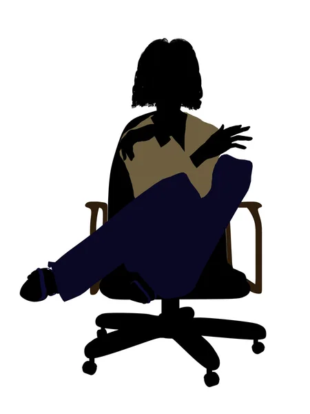 Vrouwelijke office illustratie silhouet — Stockfoto