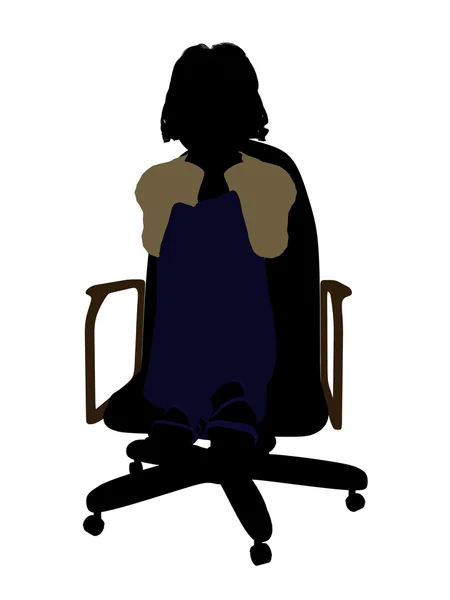 Silueta de ilustración de oficina femenina — Foto de Stock