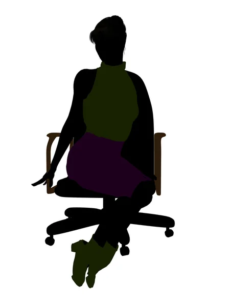 Silhueta de ilustração de escritório feminino — Fotografia de Stock