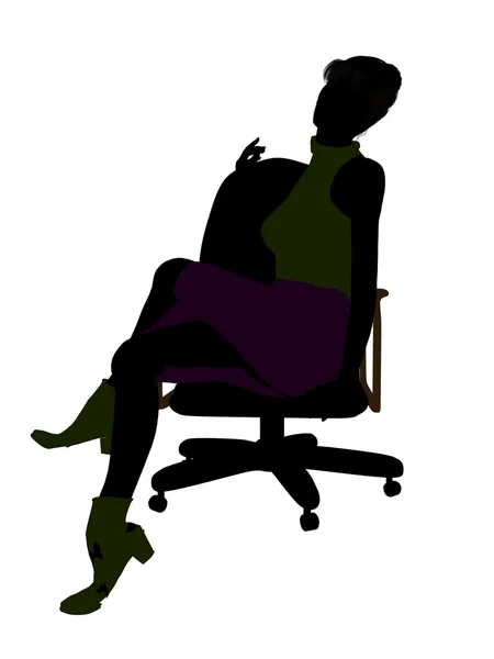 Illustration de bureau féminine Silhouette — Photo