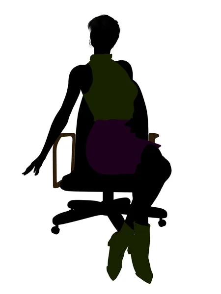 Vrouwelijke office illustratie silhouet — Stockfoto