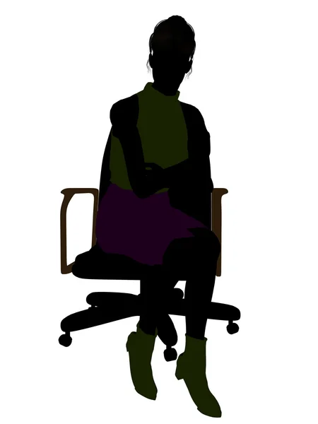 Kvinnliga office illustration siluett — Stockfoto