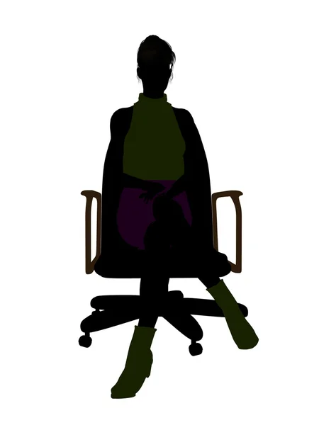 Иллюстрационный силуэт женского офиса — стоковое фото