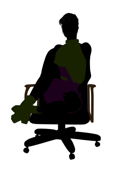 Female Office Illustration Silhouette — Stock Photo, Image