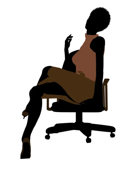 Weiblich afrikanisch-amerikanisch office illustration silh — Stockfoto