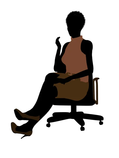 Ženské afroamerické úřadu ilustrace silh — Stock fotografie