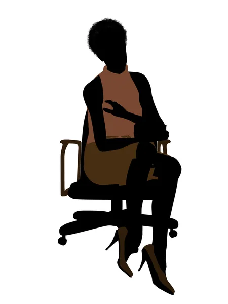 Escritório Afro-Americano Feminino Ilustração Silh — Fotografia de Stock