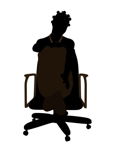 Kvinnliga afrikanska amerikanska office illustration silhuetten — Stockfoto