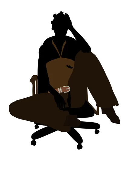 Ženské afroamerické úřadu ilustrace silh — Stock fotografie