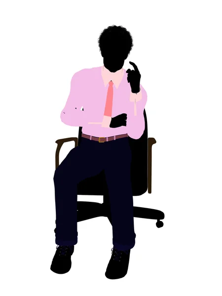 Afryki amerykański biznes mężczyzna sylwetka — Zdjęcie stockowe