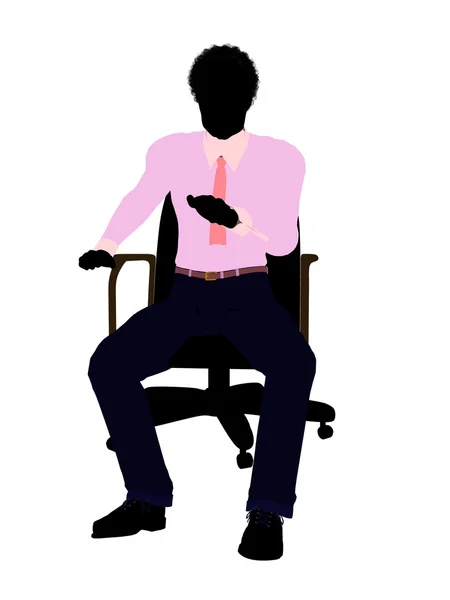 Afroamericano maschio affari silhouette — Foto Stock