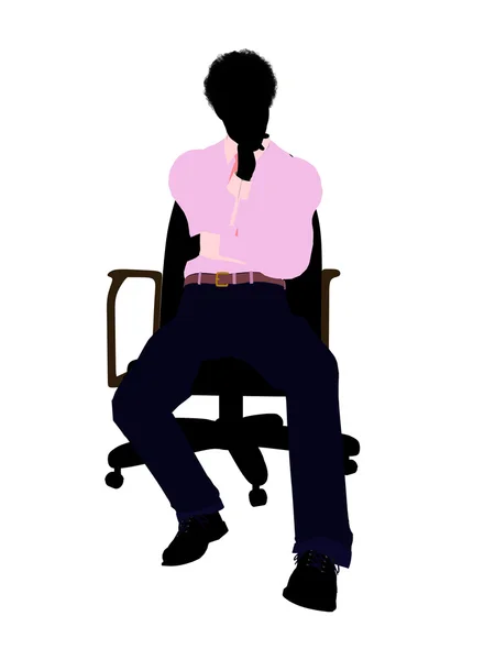 Afryki amerykański biznes mężczyzna sylwetka — Zdjęcie stockowe