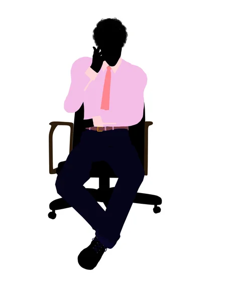 Američan Afričana muž obchodní silueta — Stock fotografie