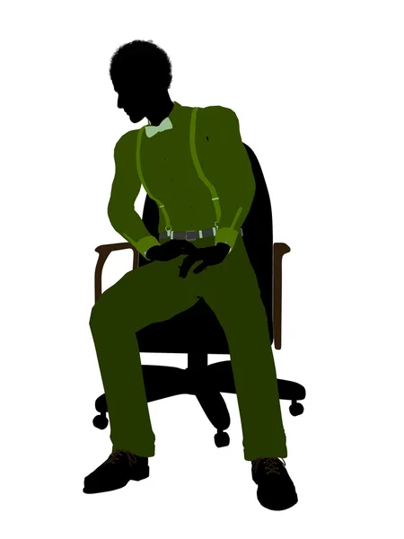 Američan Afričana muž obchodní silueta — Stock fotografie