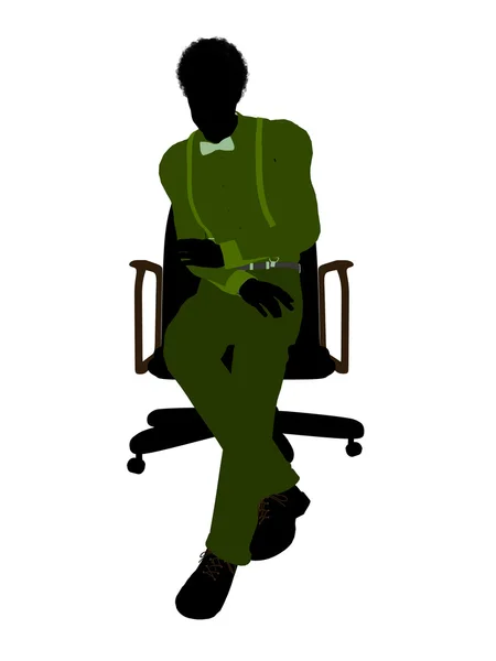 Afro-Amerikan erkek iş siluet — Stok fotoğraf