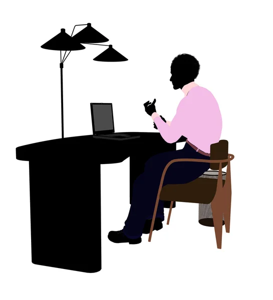 African American Male Business Silhouette — Stock Photo, Image