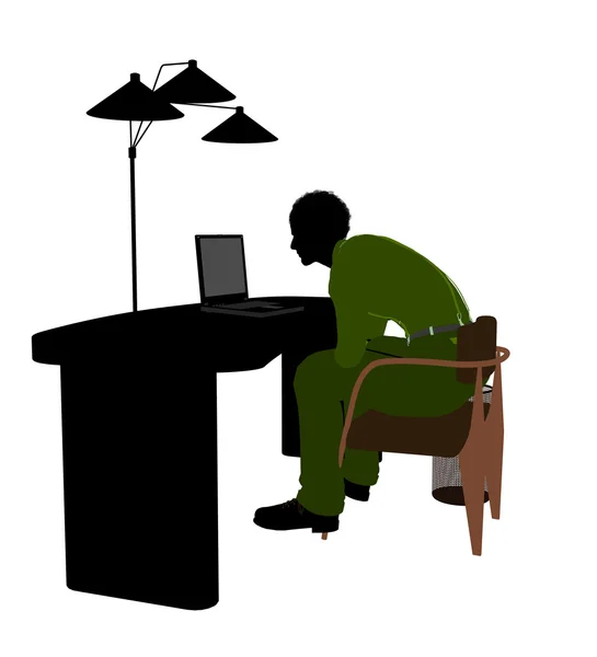 African American Male Business Silhouette — Stock Photo, Image