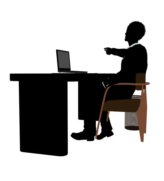 Afrikaanse Amerikaanse mannelijke bedrijfsleven silhouet — Stockfoto