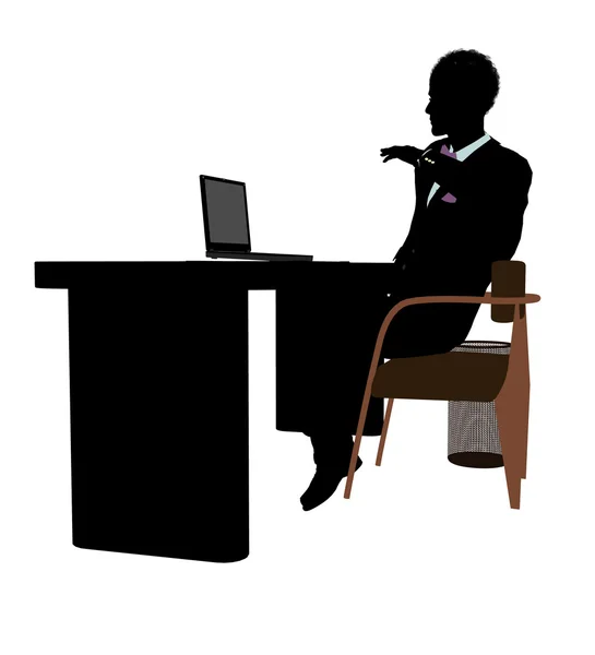 Afrikaanse Amerikaanse mannelijke bedrijfsleven silhouet — Stockfoto