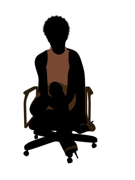 Mujer African American Office Ilustración Silh — Foto de Stock