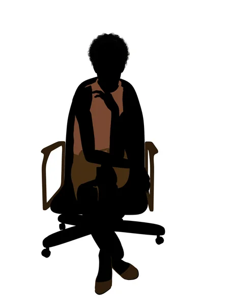 女性のアフリカ系アメリカ人オフィスの図 silh — ストック写真
