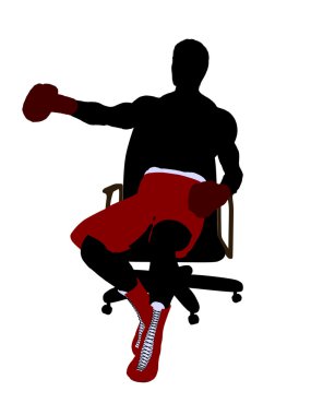 bir sandalye resimde silho oturan erkek boxer