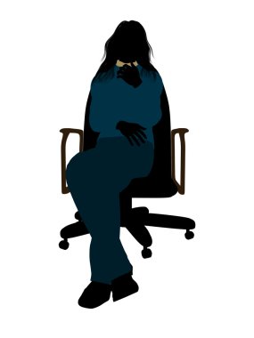 casual kadın oturmuş bir sandalye illüstrasyon sil