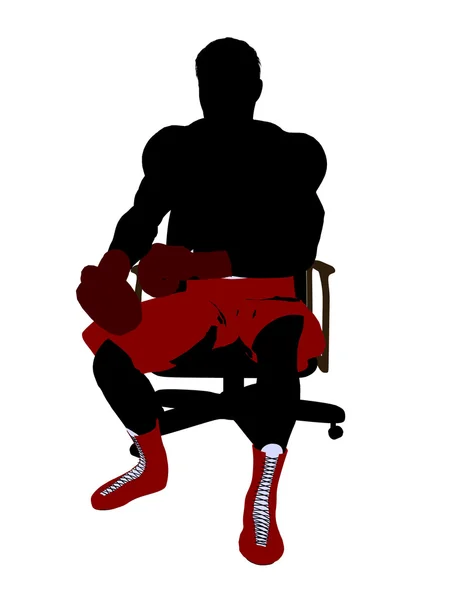 stock image Male Boxer Sitting On A Chair Illustration Silho