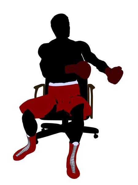 Stock image Male Boxer Sitting On A Chair Illustration Silho